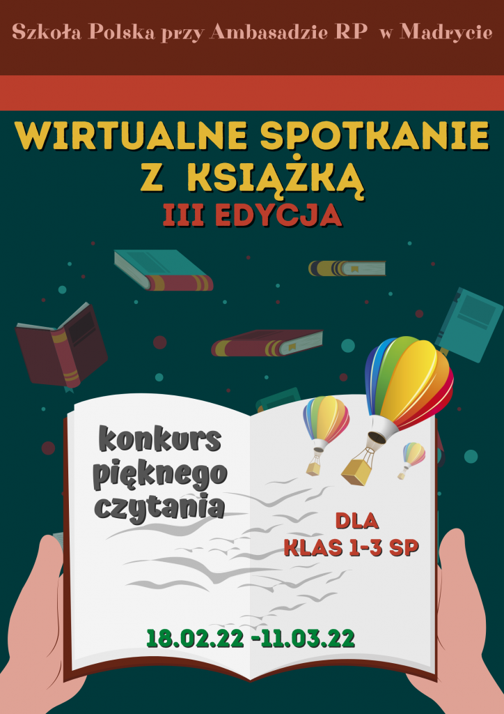 Konkurs pięknego czytania – III Wirtualne spotkanie z książką dla klas 1 – 3 SP