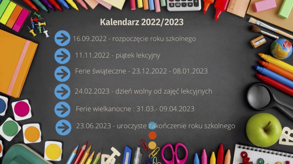 Kalendarz szkolny dla poszczególnych klas