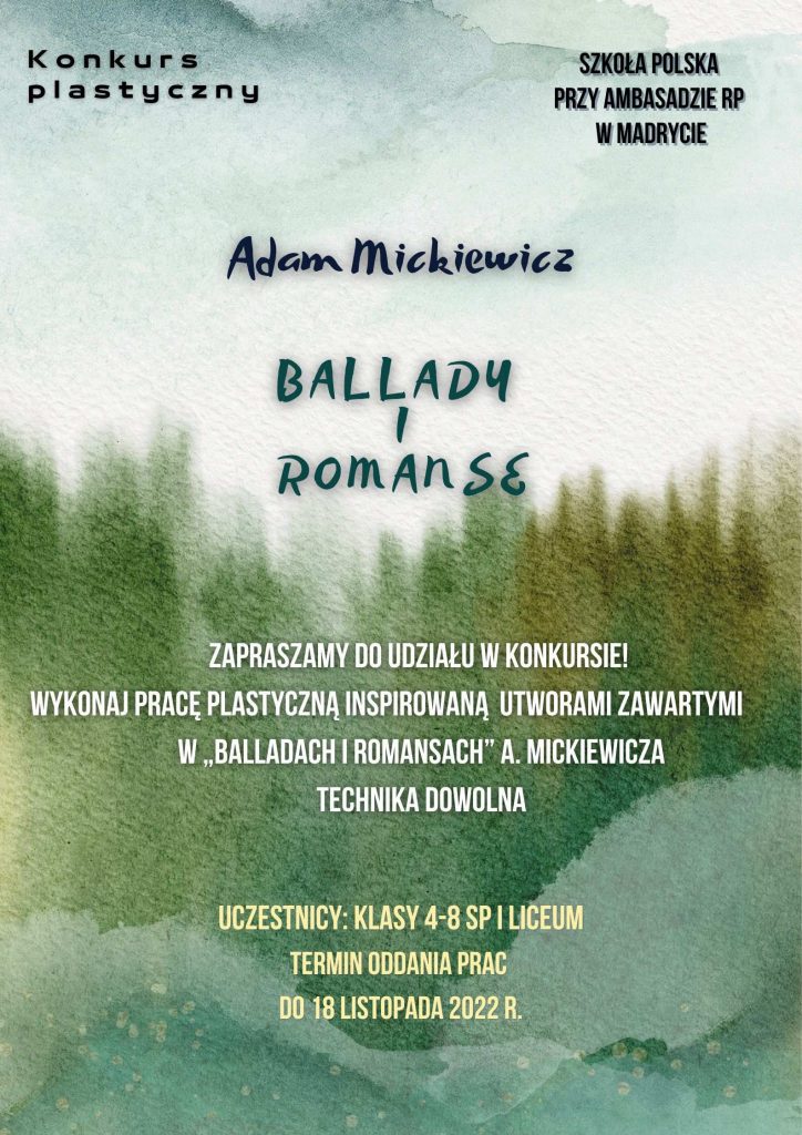 Szkolny konkurs plastyczny – Ballady i romanse